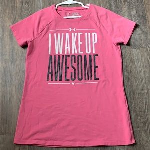 Pink under armour graphic tee